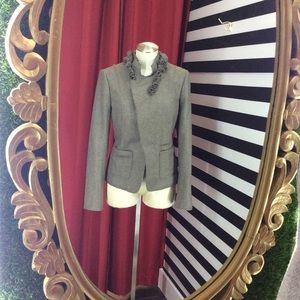 Banana Republic Herringbone Floral Appliqué Blazer